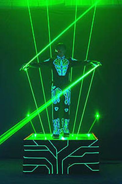 High power single green laser people