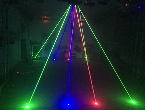 Single green full-color spider laser light